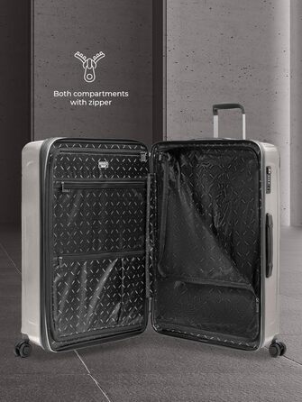 Набір валіз REDOLZ Essentials 14: S (55 см, кишенька для ноутбука), M (66 см), L (77 см). Розширювані, ультралегкі, з TSA-замком та 4 колесами. Колір: Coffee Grey Metallic