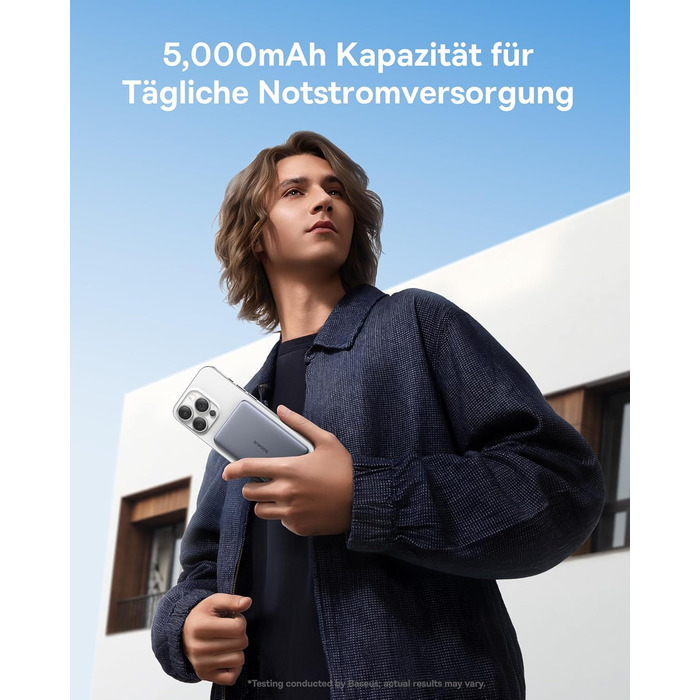 Power Bank Baseus Picogo AM41: 5000mAh, Magsafe, PD 20W, бездротова зарядка, USB-C, для iPhone 17/16/15/14/13/12, Space Grey