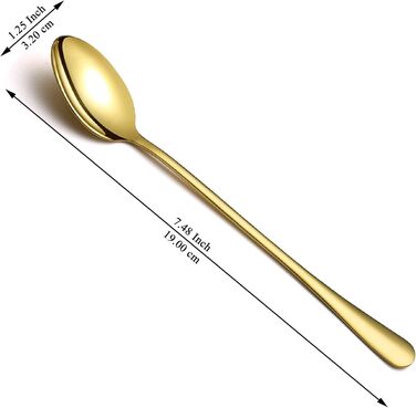 Набір ложок для коктейлів та напоїв Kyraton Edelstahl (6 шт.) з чорним титановим покриттям