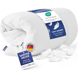 Clemens Winter Down Comforter 135x200 cm - Extra Warm Duvet 100% EU Down - Winter Comforter Made in Germany, ultimate sleep comfort through temperature regulation - warm winter duvet with Öko-Tex seal Winter 135 x 200 cm