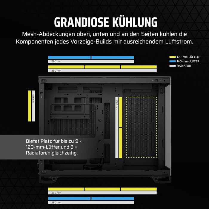 Корпус для ПК CORSAIR 2500X Obsidian mATX з двокамерним дизайном та підтримкою зворотного підключення материнської плати