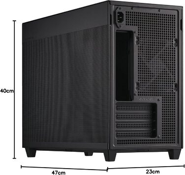 Корпус ASUS Prime AP201 MicroATX чорного кольору (33 літри, підтримка 280/360 мм кулерів, відеокарти до 338 мм, стандартний ATX блок живлення)