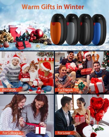 Електричні грілки для рук, набір 2 шт., USB, 20 годин тепла, 3 температурні режими, для спорту та хвороб Рейно, помаранчеві