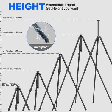 Штатив SIRUI AM124 з кульковою головкою AM01, карбоновий, для камери, легкий, туристичний, водонепроникний, 159 см, навантаження 12 кг