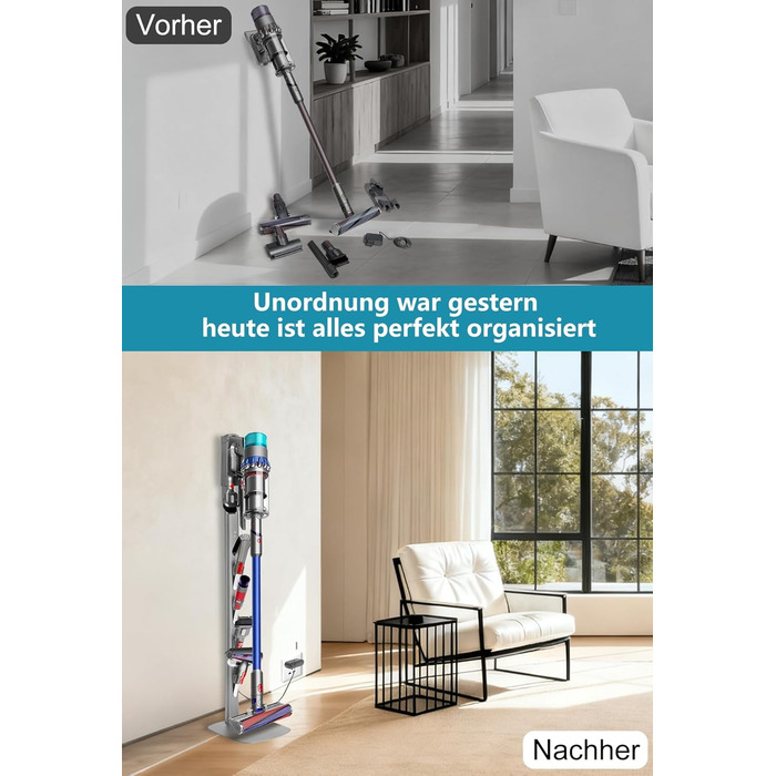 Підставка для пилососа Dyson Gen5, V15, V12, V11, V10, V8, V7, V6 з вуглецевої сталі, сірого кольору