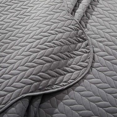 Торба для ковдри з декоративним стеганим покриттям MOONLIGHT20015, 2 наволочки, сірий колір, для спальні, двоспальне ліжко