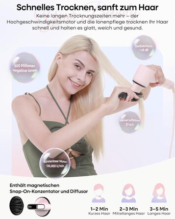 Аirstyler 7-в-1: Фен, плойка, брашинг, термощітка, автоматична завивка, іонізація, захист від пошкоджень, рожевий