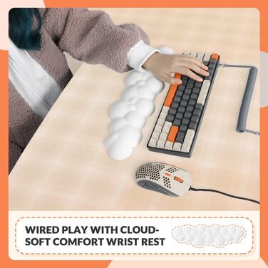 Ігровий комплект YINDIAO T8: механічна клавіатура 68 клавіш TKL + миша з RGB підсвічуванням, USB-C, 6400 DPI, для PC/PS5, сірий