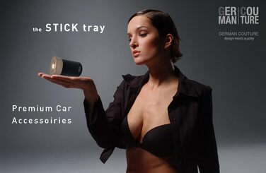 GC German Couture Stickbecher Auto-Aschenbecher compatible with IQOS ILUMA PRIME TEREA Sticks & Heets-Sticks + Glo Hyper Pro Air neo-Sticks Accessories & for PLOOM, black/gold