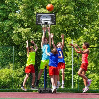 Yaheetech Adjustable Height Basketball Stand with Wheels - Portable Basketball System with Fillable Base - Indoor/Outdoor Basketball Hoop (249cm)