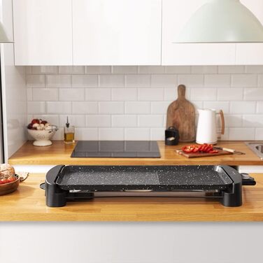 Cecotec Tasty & Grill 2000 Electric Grill Plate - 2000W Stainless Steel, Adjustable Temperature & Non-Stick Surface