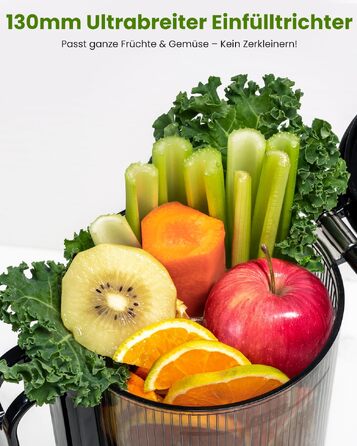 Шнекова соковижималка LINKChef Slow Juicer, 250Вт, для цілих овочів та фруктів, широкий отвір 130мм, чаша 1.8л, з функцією реверсу, без BPA