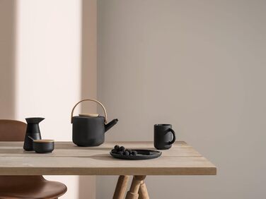 Stelton, Ceramic, x-637 Theo Sugar Bowl, Black, 10 x 9 x 10 cm