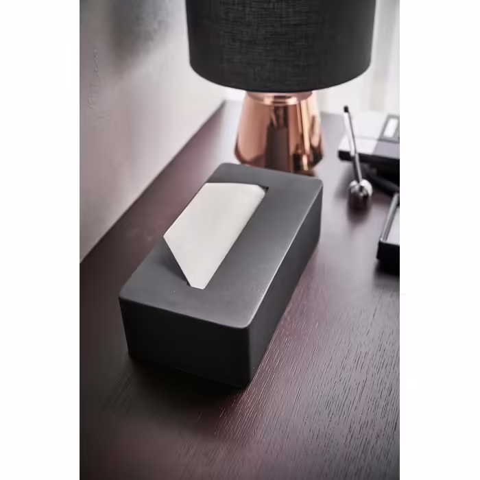 YAMAZAKI Tissue Box Cover, Tissue Holder, Alloy Steel, Black, One Size