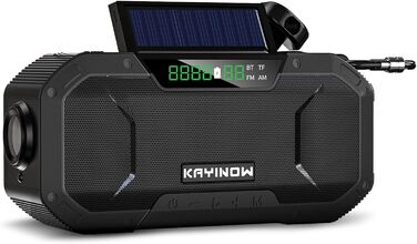Сонячне радіо Kavolet: портативне радіо з ручним генератором, динамо, AM/FM, Power Bank 5000mAh, ліхтарик LED, SOS-сигнал для надзвичайних ситуацій, кемпінг, виживання