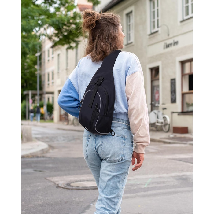 Чоловіча/Жіноча сумка через плече Waterfly - Messenger Bag Crossbody для спорту, подорожей, велоїзди та туризму (Чорна)