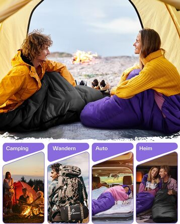 Сплячий мішок Sportneer - компактний та ультралегкий (950г/1500г) - кокон для кемпінгу, подорожей та відпочинку на природі. Підходить для чоловіків, жінок та дорослих (Рожевий, літній)