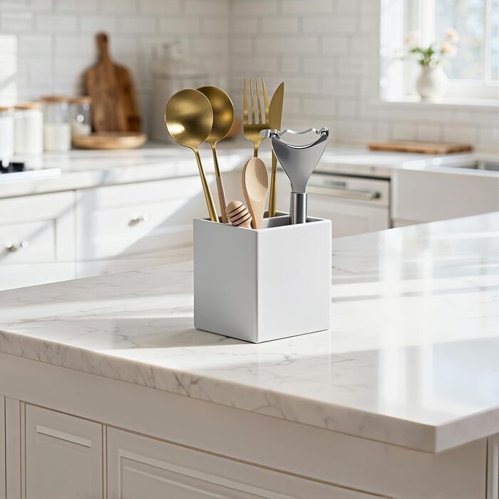 Тримач для зубних щіток Luxspire з 5 відсіками, з кремнеземом, для ванної кімнати, швидковисихаючий, для електричної зубної щітки та пасти, для стільниці, кухні, білий мармур, 5 відсіків - 1 упаковка (світло-сірий, 3 відсіки - 1 упаковка)