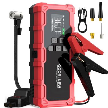 Powerbank Starthilfe з компресором 6000A, 12V, для бензинових (8L) та дизельних (10L) авто, з LED-ліхтариком