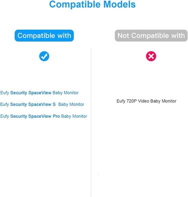 Кріплення для камери немовляти eufy Security SpaceView, 360° гнучке кріплення для дитячої камери, сумісне з SpaceView S/Pro Babyfon