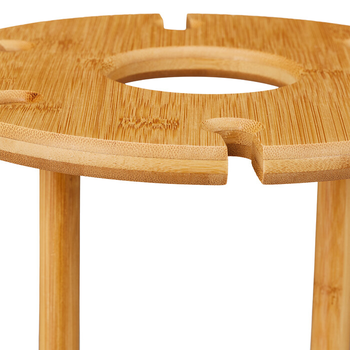 Relaxdays Bamboo Wine Glass Holder for 6 Glasses
