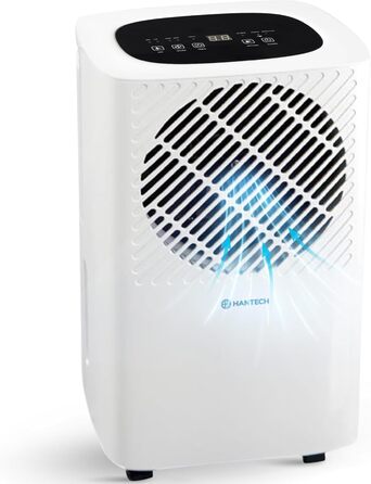 HANTECH Dehumidifier 10 Liters/Day Room Size 16m² Model: TECH10 - Timer, Anti-Mold and Humidity, Dry Laundry, Electric, Basement, Bathroom, Kitchen