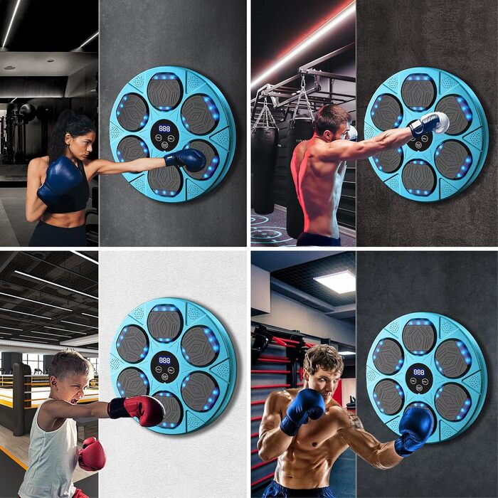 Music Boxing Machine with Bluetooth & LED Lights - Fitness Punching Bag for Adults & Kids