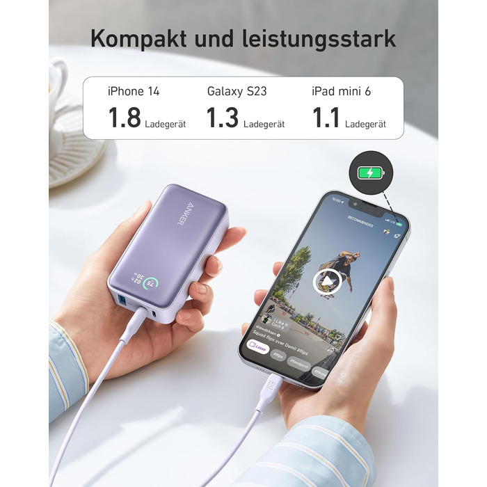 Powerbank Anker 10000mAh PowerCore з Power Delivery (PD 30W) та Power IQ 3.0 - чорний