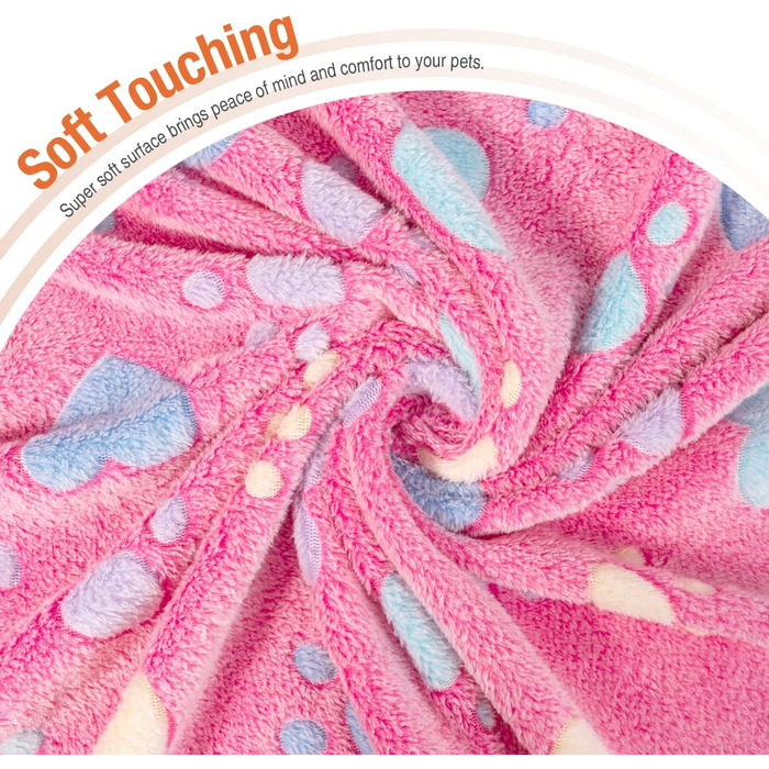 М'яка ковдра для собак та котів, 3 шт. Тепла флісова ковдра для маленьких та середніх собак (серце)