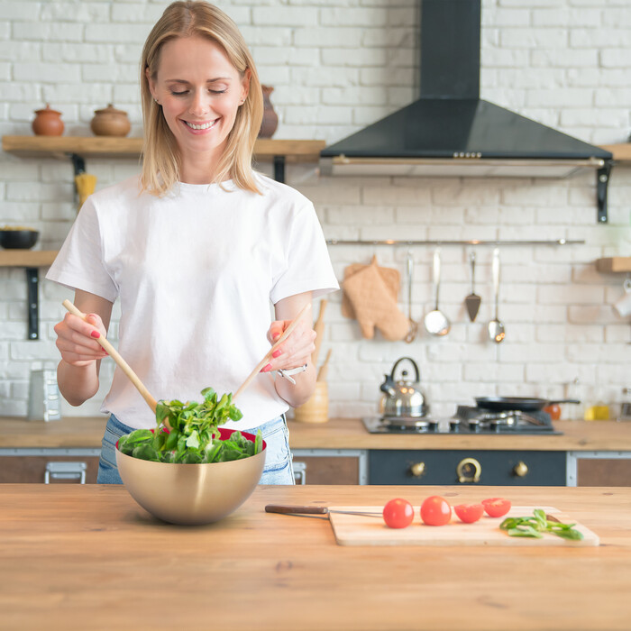 Relaxdays Stainless Steel Salad Bowl, Ø 25 cm
