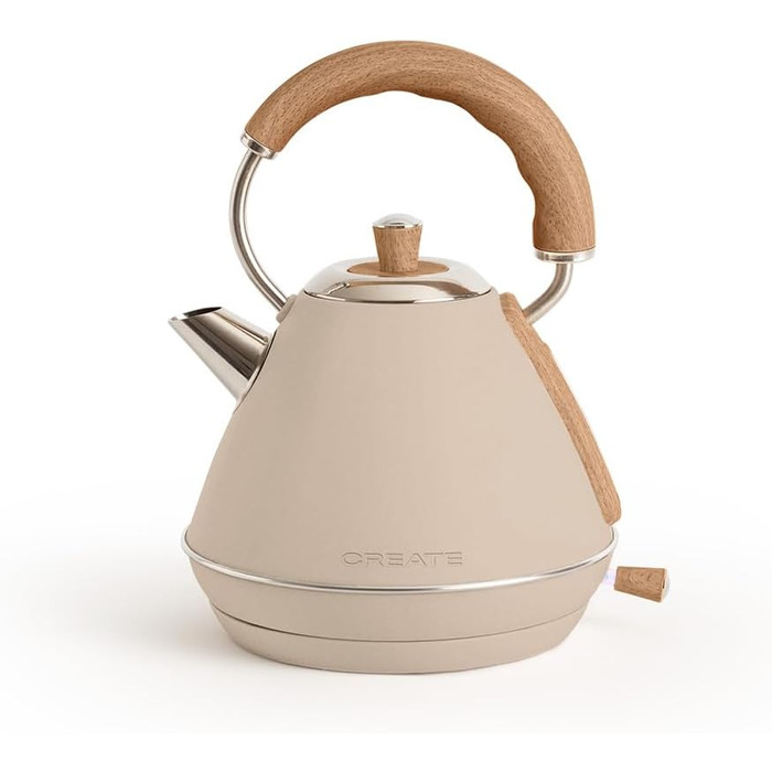 Retro Electric Kettle - Cream White - 1L Capacity, Fast Boil, Auto Shutoff, Anti-Scale Filter, Water Level Indicator
