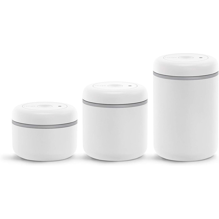 Fellow Atmos Vacuum Canisters for Coffee and Food, White, Small (0.4 L)