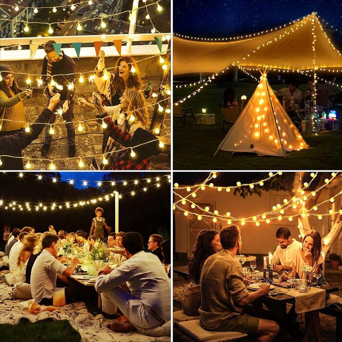 Гірлянда світлодіодна 15м, 100 LED, для дому та саду, IP44, 8 режимів, вологостійка, для дитячої кімнати, декору тераси та балкону