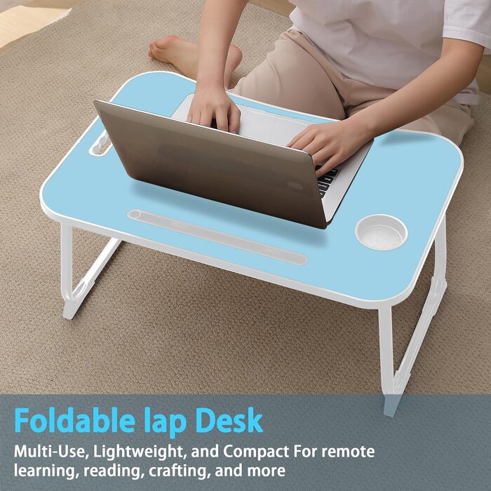 Зручний столик-підставка для ноутбука та їжі в ліжко/на диван (Blue)
