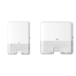 Tork Xpress Dispenser for Multifold Towels White H2, Single Towel Dispensing, Elevation Design, 552100 (White, L, Bundle with Mini Dispenser)