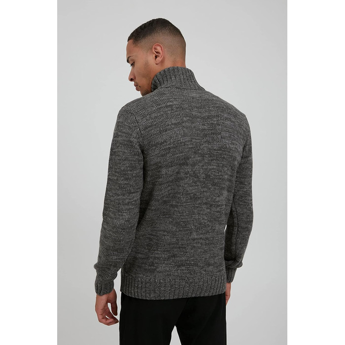 Чоловічий кардиган SDPomeroy з грубого в'язання, 100% бавовна, з накладним коміром та блискавкою, Regular fit, Темно-сірий (2890)
