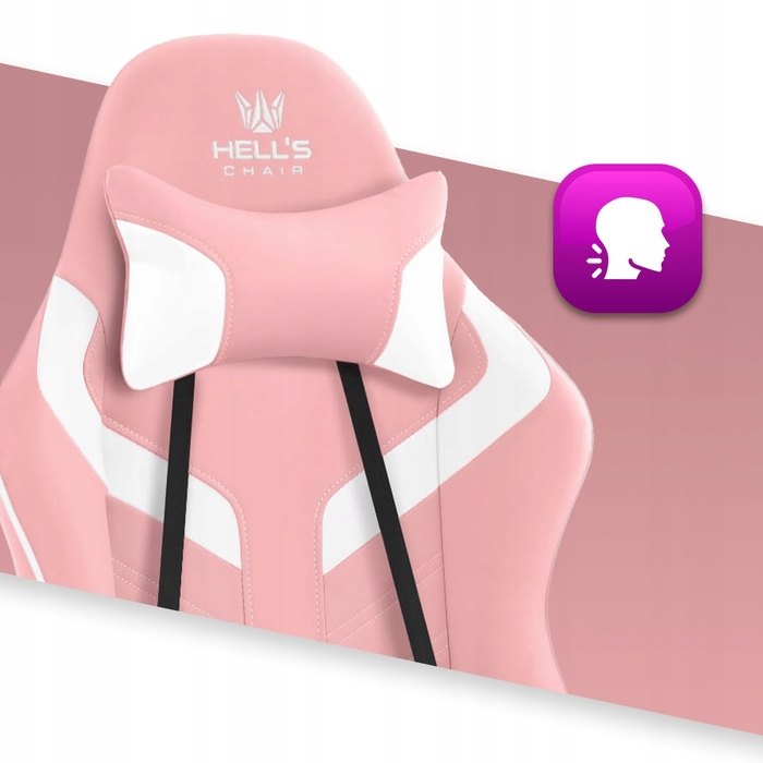 Ігрове офісне крісло Hell's Chair HC-1007 2.0 Pink, екошкіра