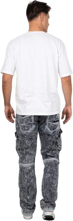 Чоловічі джинси Cipo & Baxx Slim-Fit, Biker, Чорні (31W/34L, Розмір 39) з ефектом Destroyed та стразами