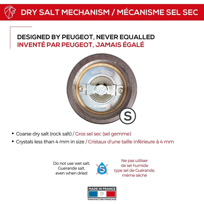 Мельниця для солі Peugeot Fidji 15 см Graphite - ручна, з регулюванням помелу, з PEFC-сертифікованого дерева