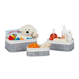 Relaxdays 3-Piece Bathroom Storage Basket Set