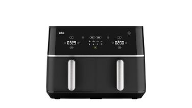 Фритюрниця електрична Braun TwinCook 3 TD3030IBK 10л (8л + 2л) з двома камерами, 8 програм, чорна, без PFAS
