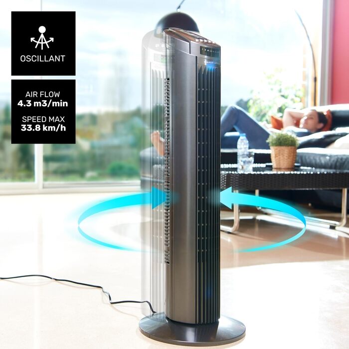 Турбовентилятор Taurus TF780, білий з пультом керування, сірий, 45W, 74 см