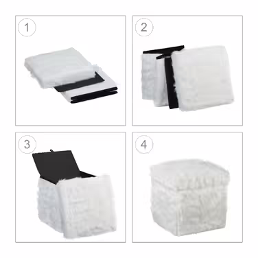 Relaxdays Seat Cube з хутром