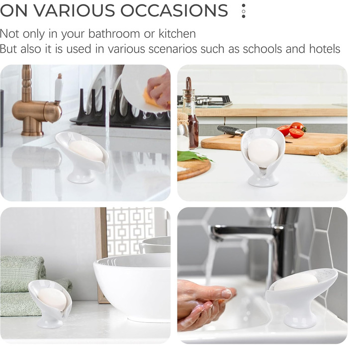 Підставка для мила з автоматичним зливом, без присосок, ANTIS'S HOME, кераміка, мармур, порцеляна, блакитна