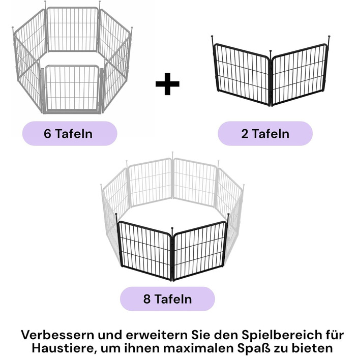 Вольєр для цуценят SunsGrove 60см, чорний, 2 частини, міцний, антикорозійний, без інструментів