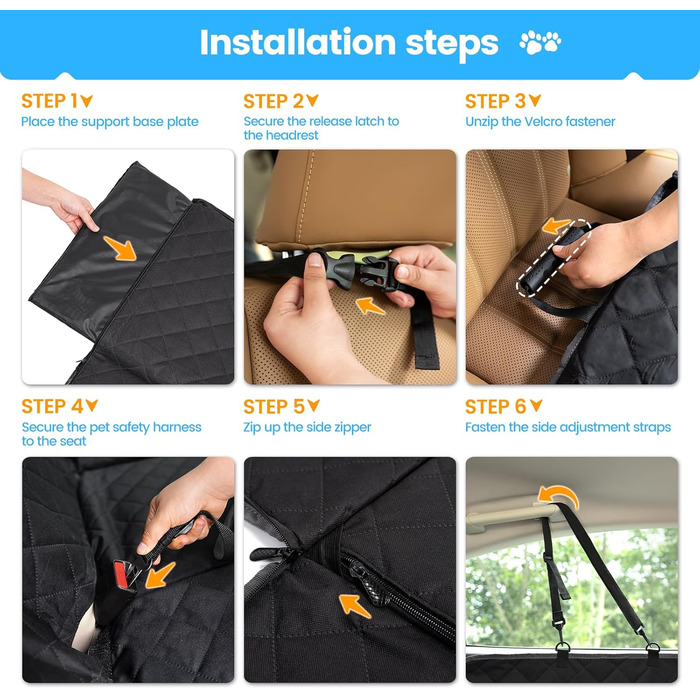 Водонепроникний захист для заднього сидіння авто: килимок для собак з боковими бар'єрами та віконцем, універсальний, анти-царапин, захист сидіння