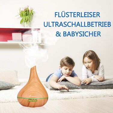 Аромадифузор Diffuserlove 500 мл з ультразвуком, 7 кольорів LED, автовимкнення та пультом дистанційного керування - для дому та офісу (жовтий)