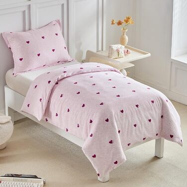 Дитяча постільна білизна для ліжечка, зелений квітковий принт, комплект для дівчинки, м'який двосторонній комплект з подушкою, 120 x 150 см, зелений/квітковий (Violetter Stern)