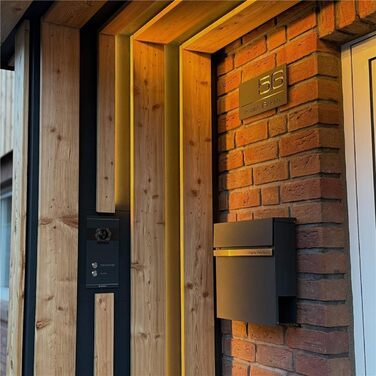 Поштовий ящик Metzler Stelio Anthrazit з газетницею та гравіюванням імені з нержавіючої сталі V2A - RAL 7016