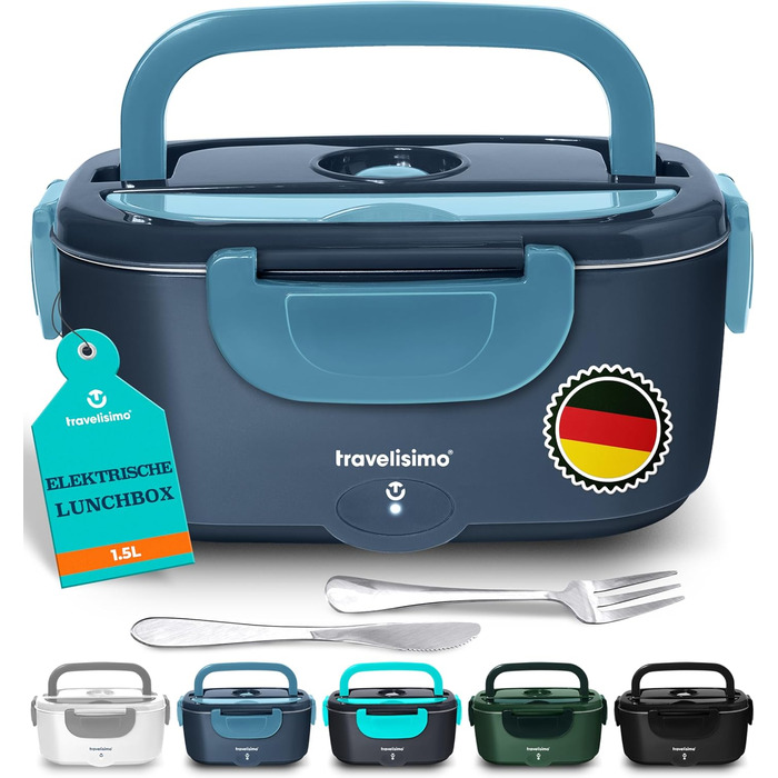 Electric Lunch Box 80W Food Container, Warm Lunch, 1.5L Food Warmer Box 3-in-1 Electric Lunch Box 12V/24V/220V, Portable Food Heater for Work, Car, Truck